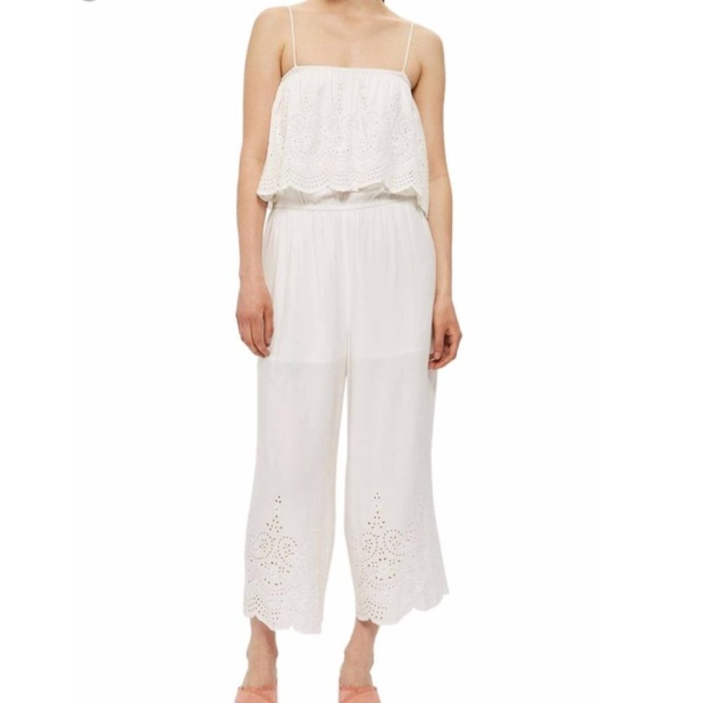 Blue TopShop eyelet popover jumpsuit